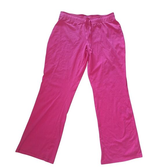 Make + Model Womens Drawstring Lounge Pants Pink Wide Leisure Comfort XL - Picture 1 of 9